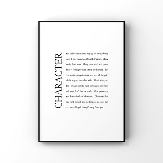 Character quote,Character wall art,Inspirational quote,Motivational quote,Inspirational print,Motivational print,Home decor,Wall decor