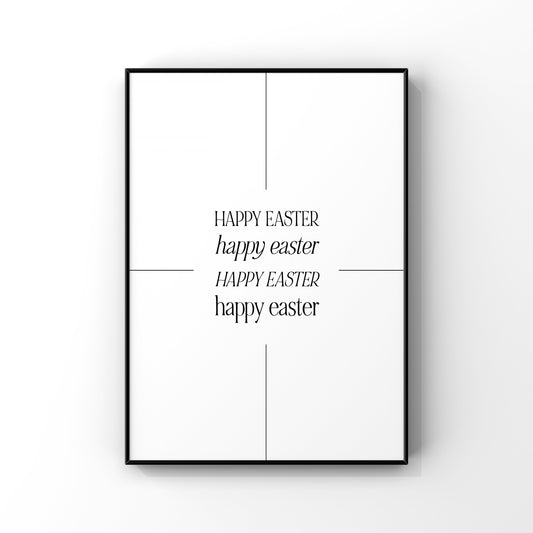 Happy Easter, Easter print, Easter wall art, Easter home decor, Easter typography print, Easter decorations