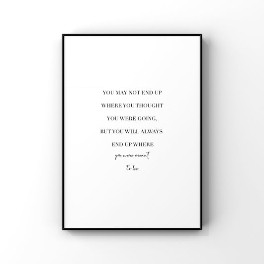Motivational Wall Art, Inspiring Sayings, Black and White Typography Print, Inspirational Gift, Some things are meant to be, Office Decor