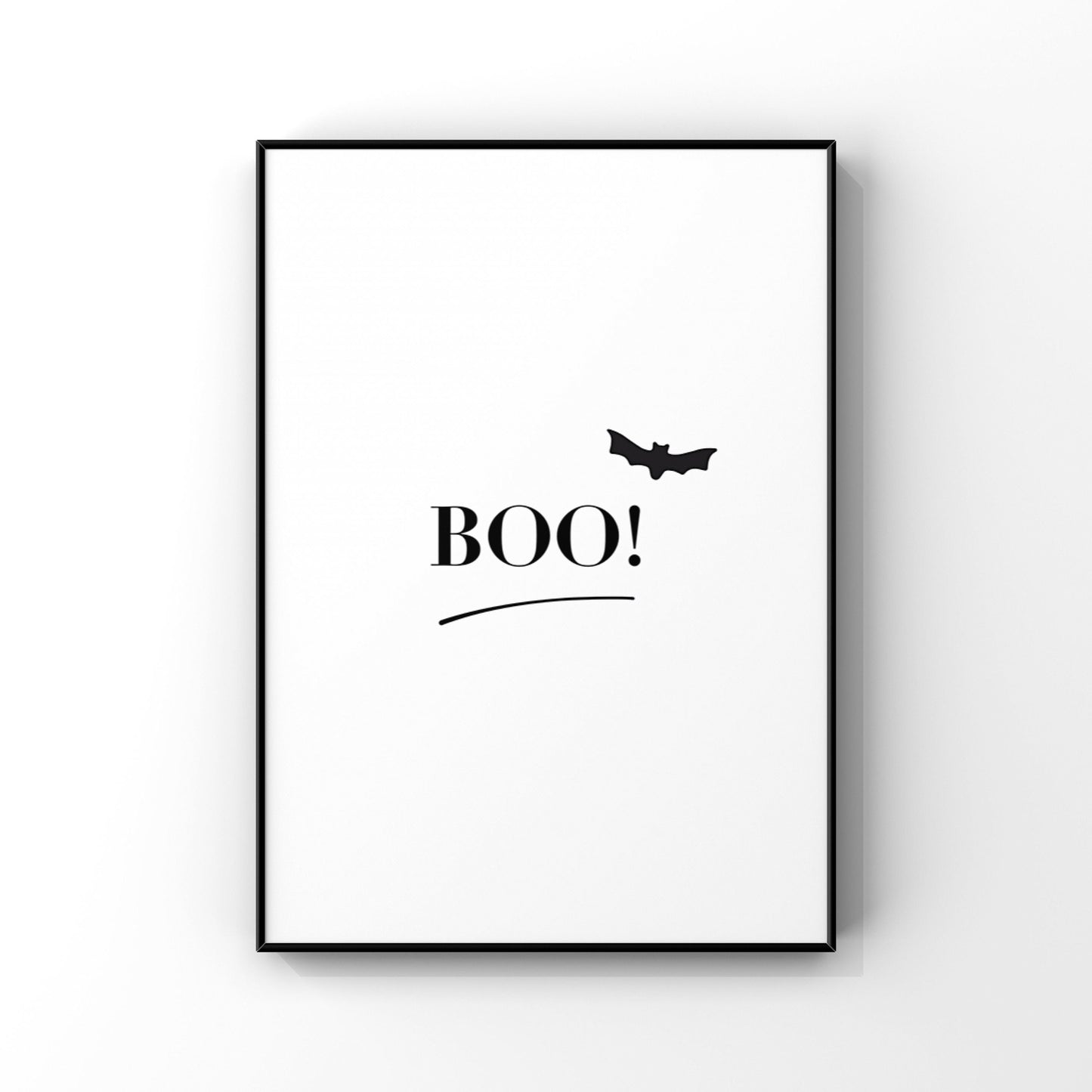 BOO Wall Art, BOO Halloween Print, Minimalist Halloween Print, BOO Halloween Decor, Halloween Sign, Bat Print, Bat Art,Halloween Typography
