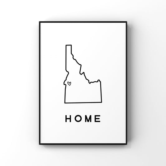 Custom Idaho state art, Custom state print,Idaho home art,Idaho wall art,Personalized map,Idaho unique gift,Housewarming gift,New home