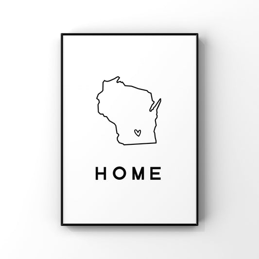 Custom Wisconsin art, Custom state print,Wisconsin home art,Wisconsin wall art,Personalized map,Wisconsin unique gift,Housewarming gift,Home