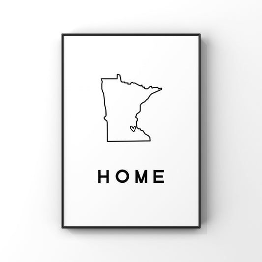 Custom Minnesota art, Custom state print,Minnesota home art,Minnesota wall art,Personalized map,Minnesota unique gift,Housewarming gift,Home