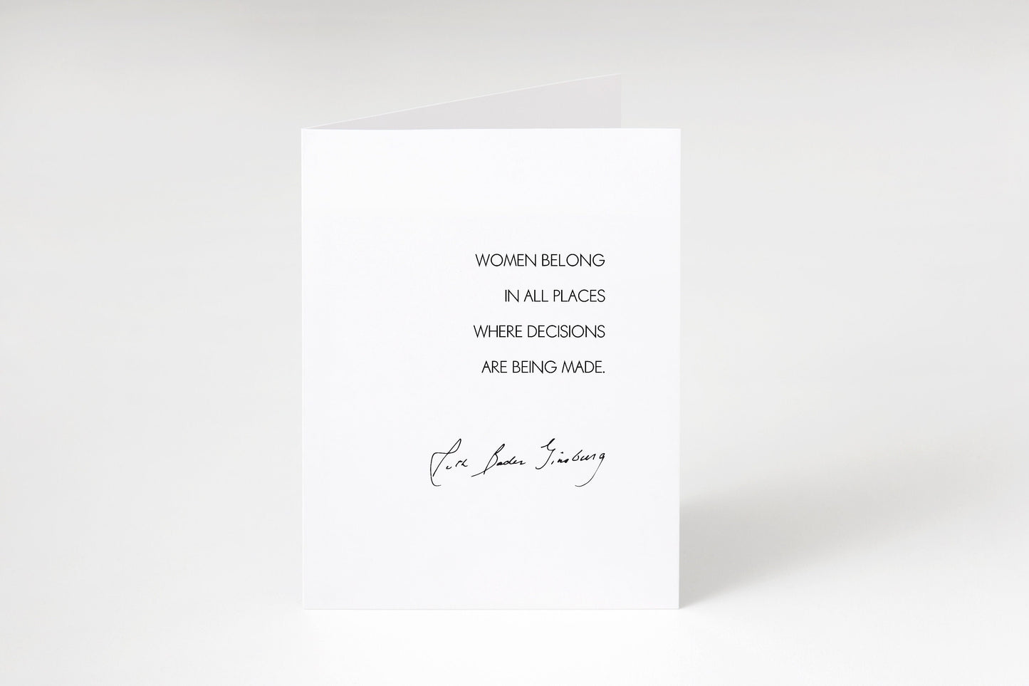 Women belong in all places where decisions are being made,Ruth Bader Ginsburg greeting card,RBG quote card,RBG stationery,Feminist card