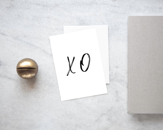 XO greeting card, xo, anniversary card, wedding greeting card, love greeting card, Hugs and kisses card, XO notecard, XO stationery card