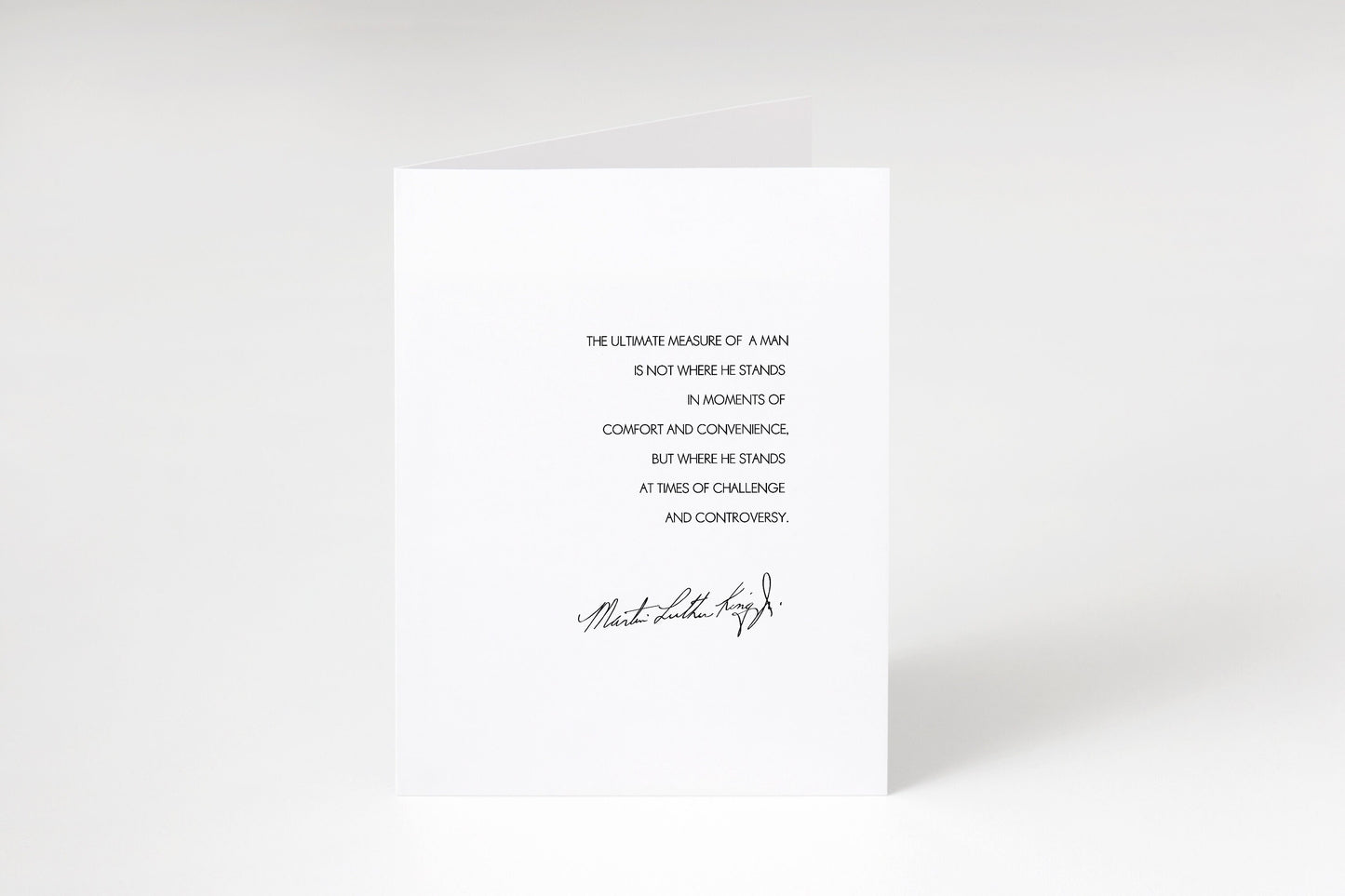 Martin Luther King Jr,The ultimate measure of a man,MLK greeting card,MLK quote card,Card for him,Card for husband,Card for father