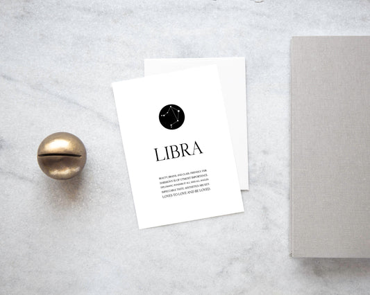 Libra greeting card,Zodiac Libra card,Zodiac birthday card,Libra constellation card,Astrology card,Libra gift,Zodiac greeting card
