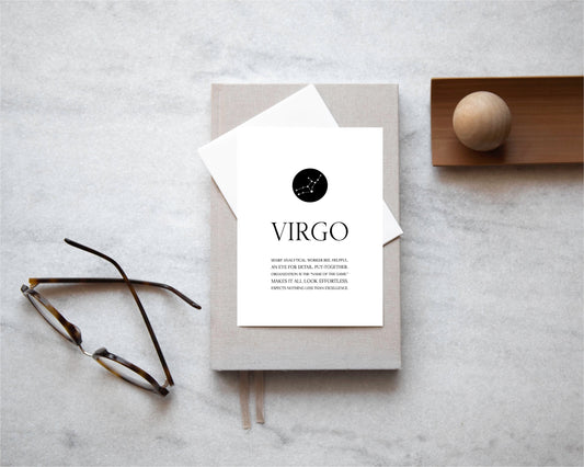 Virgo greeting card,Zodiac Virgo card,Zodiac birthday card,Virgo constellation card,Astrology card,Virgo gift,Zodiac greeting card