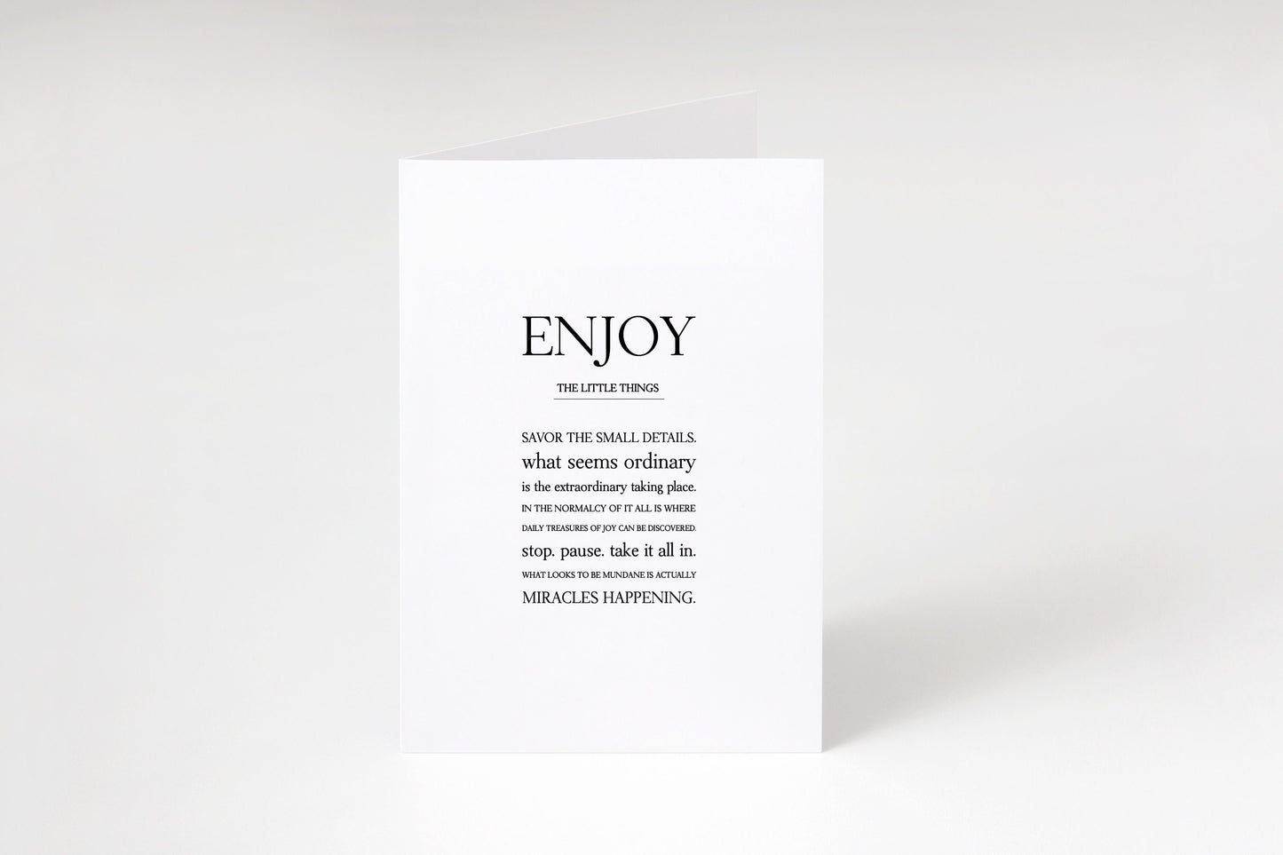 Enjoy the little things greeting card,Enjoy the little things,Mindfulness card,Inspirational card,Thoughtful card,Get well soon