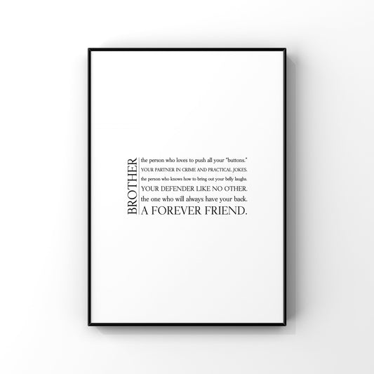 Brother definition,Brother definition print,Definition print,Gift for Brother,Brother gift,Brother birthday gift,Brother definition