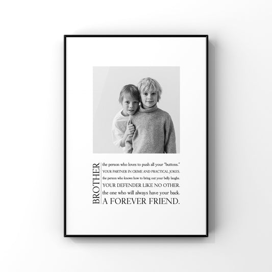 Custom Brother definition,Personalized Brother print,Definition print,Photo gift for Brother,Customized brother gift,Brother birthday gift