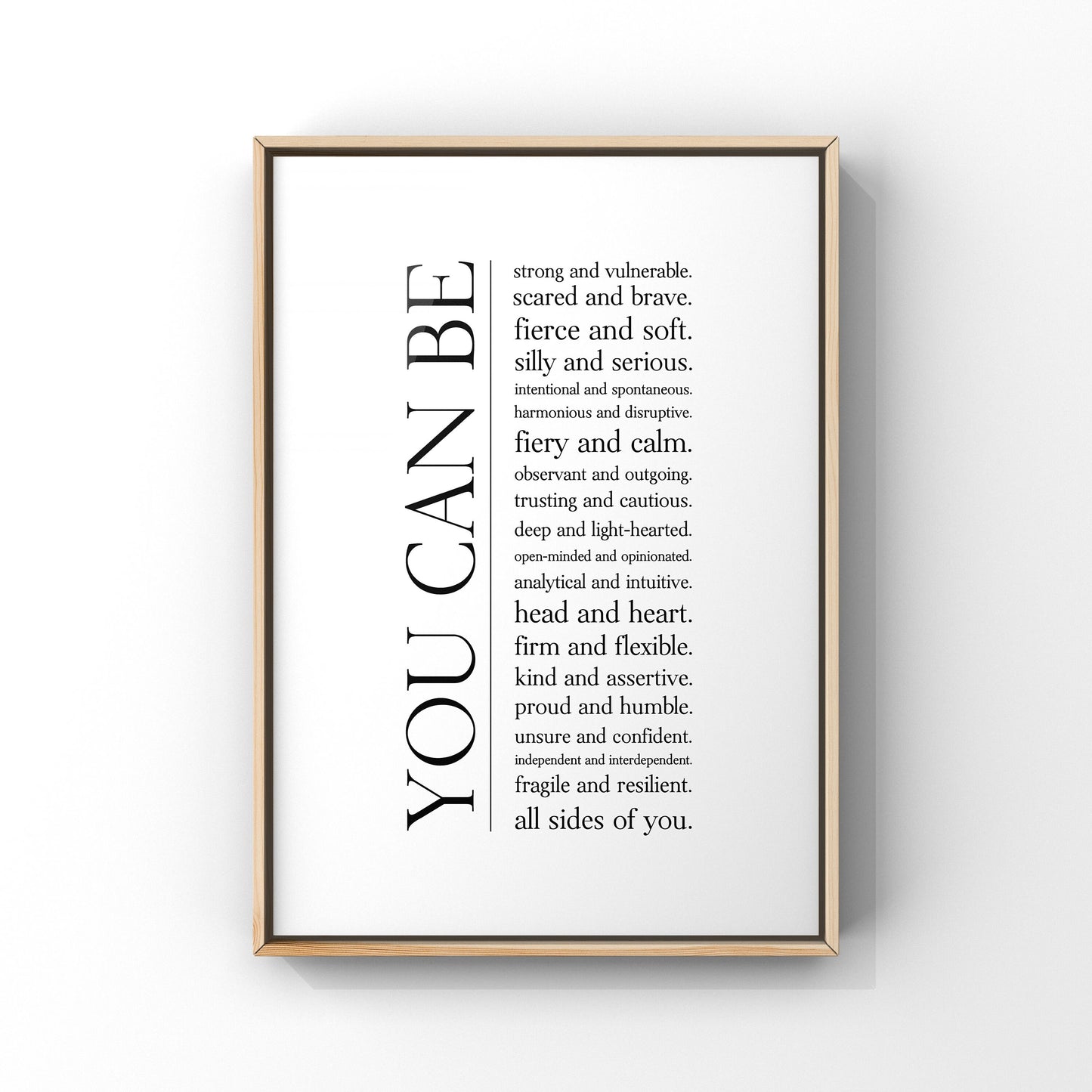 You can be all sides of you,Inspirational wall art,Motivational quote print,Positive quote,Wall art,Encouragement gift,Mindset,Self-growth
