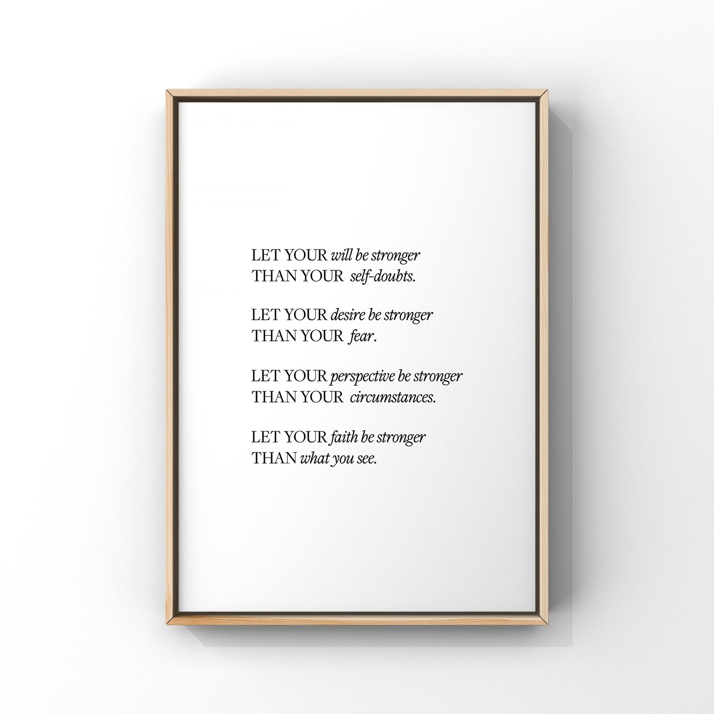 Let your will be stronger print,Inspirational wall art,Motivational quote print,Positive quote,Office wall art,Encouragement gift,Failure