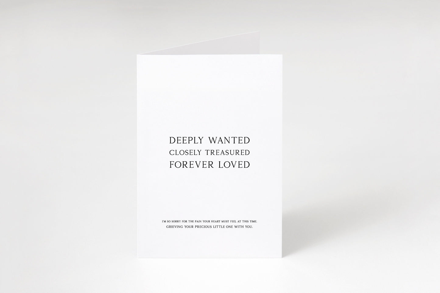 Deeply wanted closely treasured forever loved,Miscarriage card,Bereavement card,Condolence card,Sorry for your loss,Grief,Loss of child card